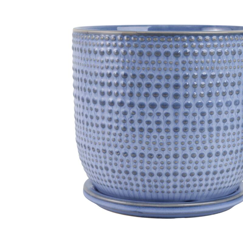 Ceramic Circular Saucer Planters Set of 2 - 6/8 in.