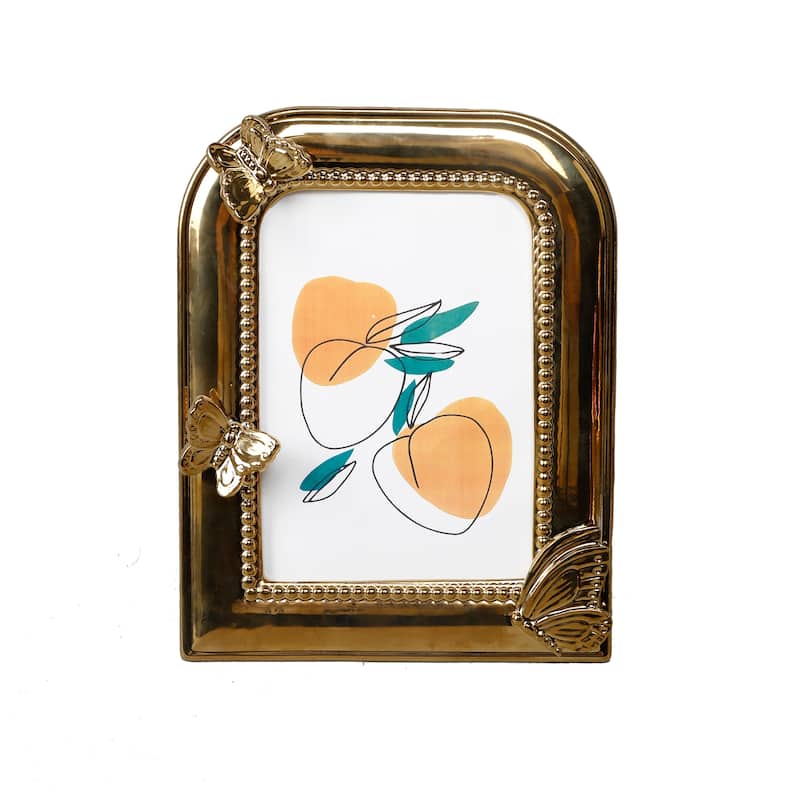 5 x 7 Butterfly Ceramic Table Top Mirror 9.625*7.625*1
