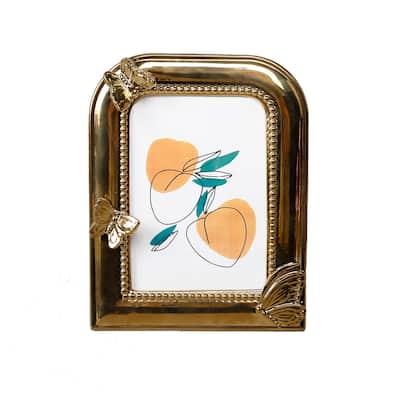 5 x 7 Butterfly Ceramic Table Top Mirror 9.625*7.625*1