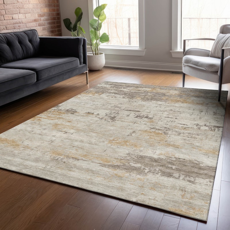 Machine Washable Indoor/Outdoor Abstract Allure Chantille Rug