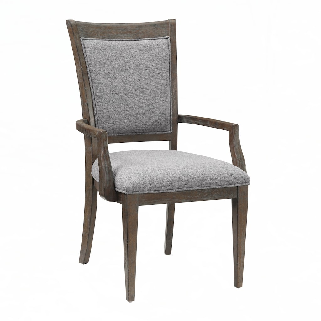Transitional Brown Gray Armchairs Set of 2