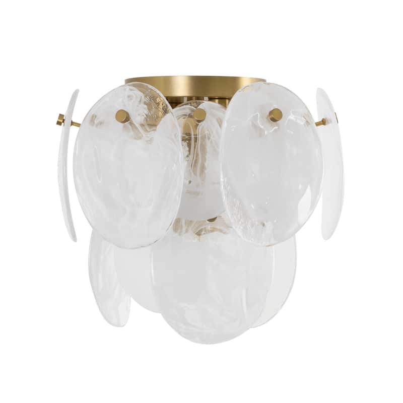 Artcraft Lily 3-Light Semi Flush Mount - Brushed Brass Finish