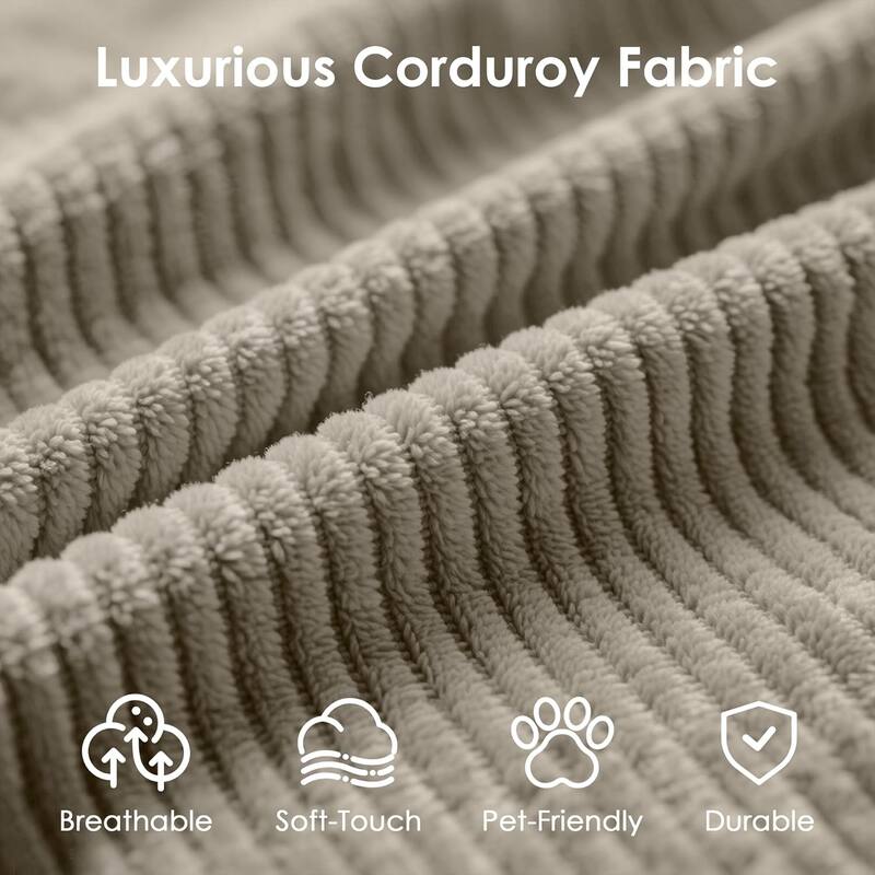 Convertible Sleeper Sofa Bed, 78.5" Corduroy Foldable Loveseat Sofa, King Size Floor Mattress Couch, No Assembly Required