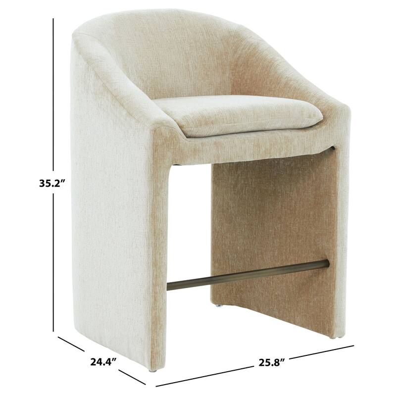 SAFAVIEH Couture Kagan Chenille 27-inch Counter Stool - 26"W x 24"D x 35"H