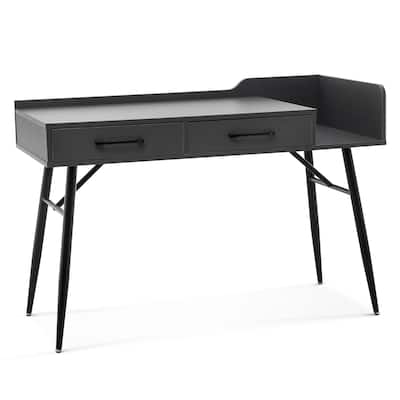 ivinta Computer Desk, 47" Modern Study Table with Storage for Home Office, Laptop PC Writing Desk with 2 Drawers