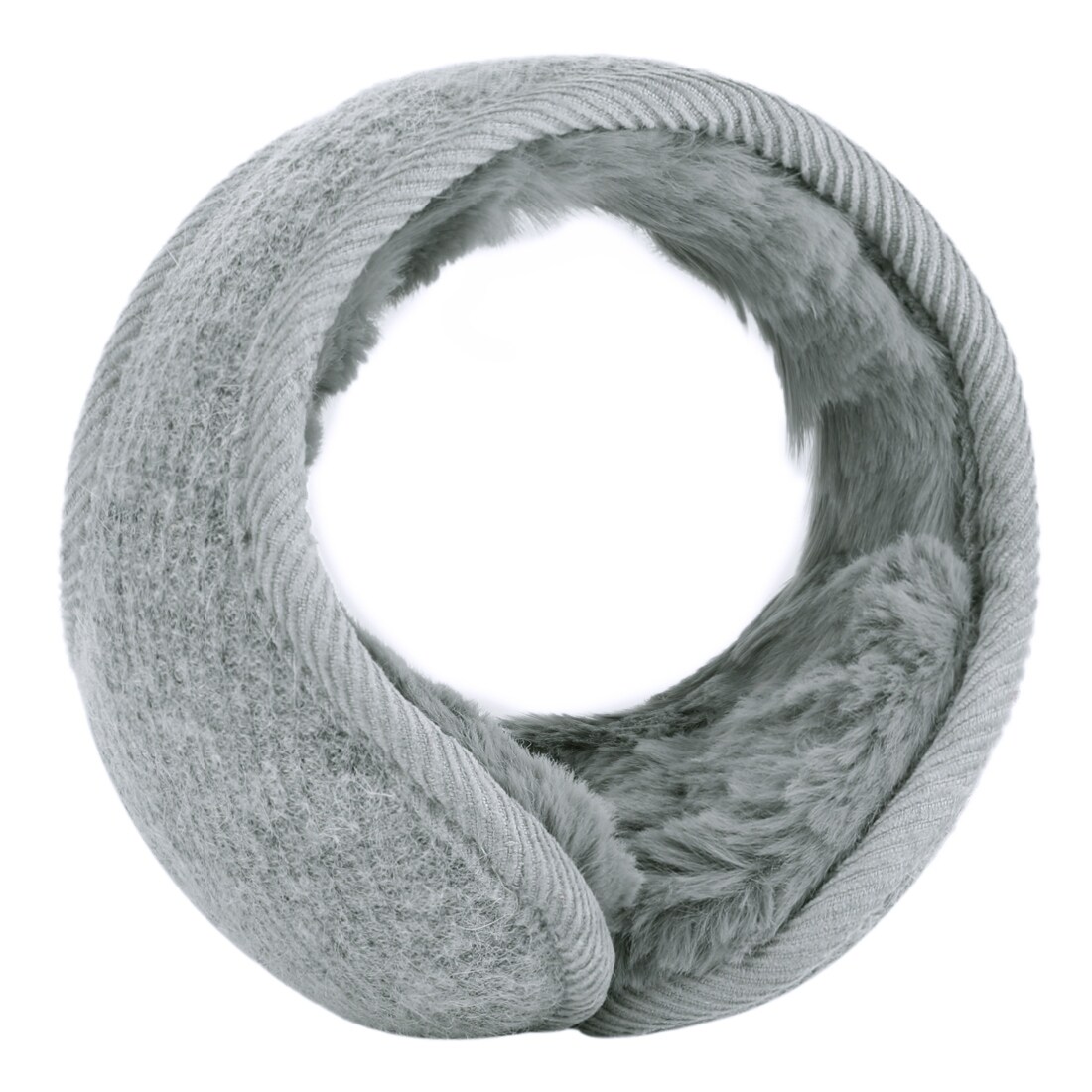 Shop Warm Foldable Winter Knit Earmuffs For Women Men Gray 3