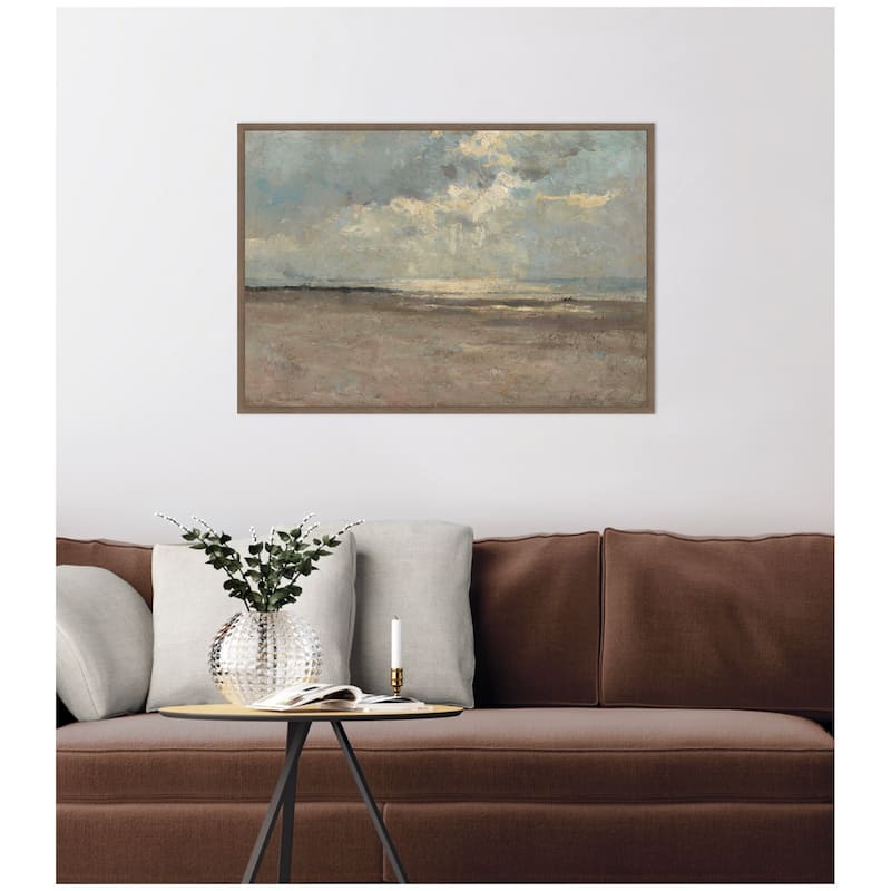 Kate and Laurel Reflections on the Sea by ALbert Baertsoen by Nostalgia Prints Framed Canvas Wall Art Print