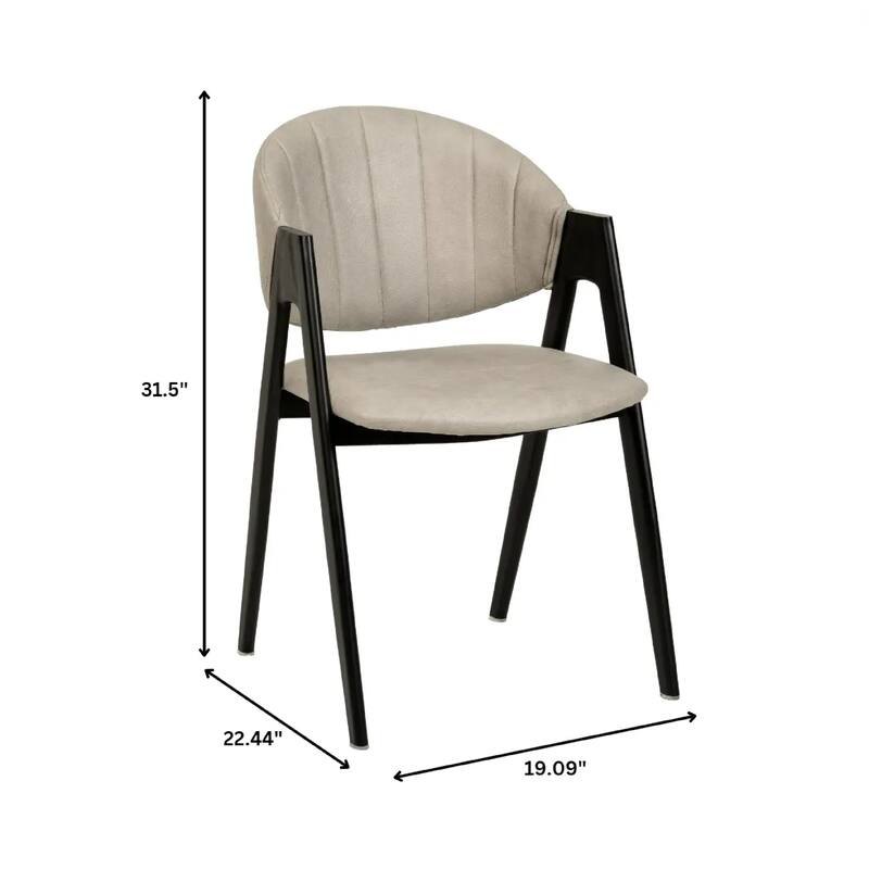 Savor Mid-Century Modern Upholstered Dining Chair with Curved Back and Iron Base for Home & Kitchen Set of 4