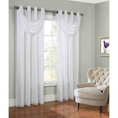 ThermaVoile Rhapsody Lined Grommet SIngle Curtain Panel and Ascot Valance