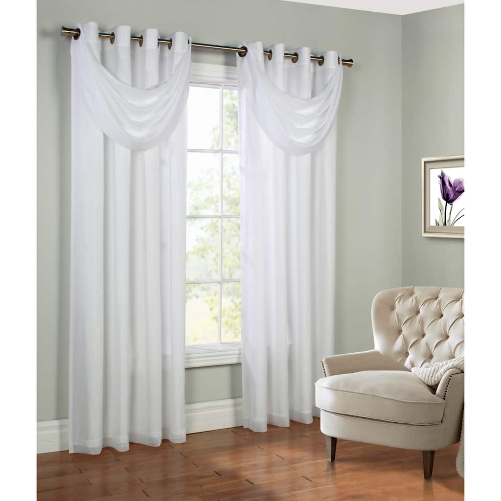 ThermaVoile Rhapsody Lined Grommet Curtain Panel and Ascot Valance