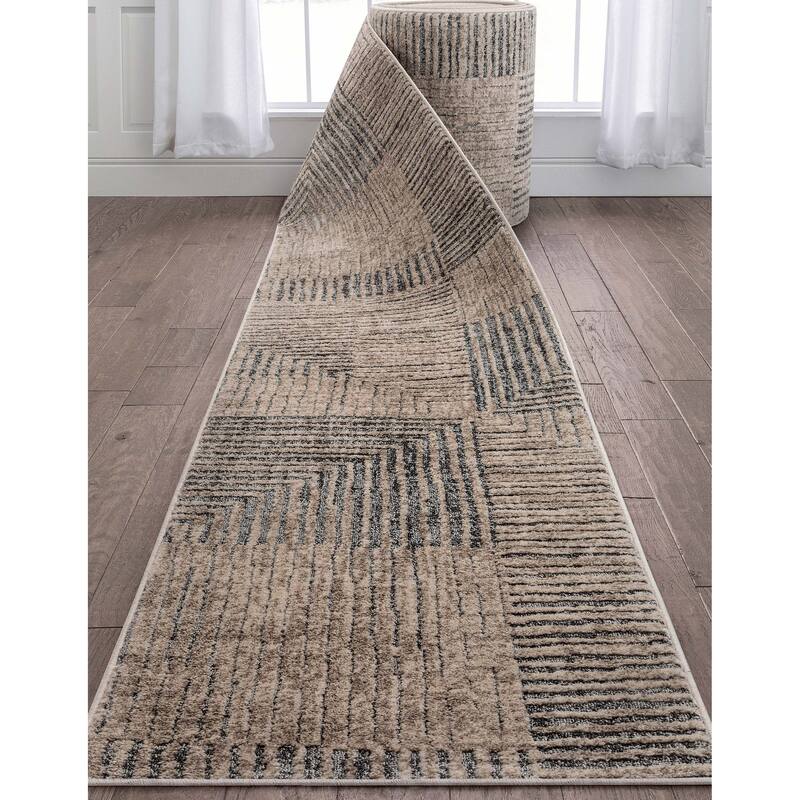 Custom Size Runner Harlow Sula Modern Geometric Soft Stair Rug