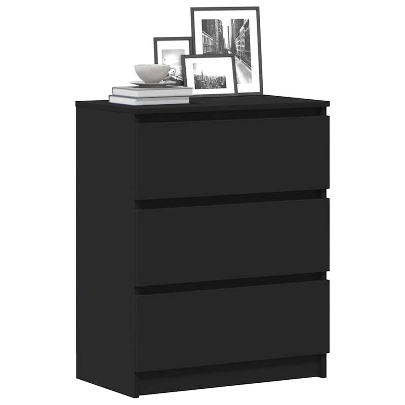 vidaXL Sideboard Black Engineered wood Medium Black Sideboard