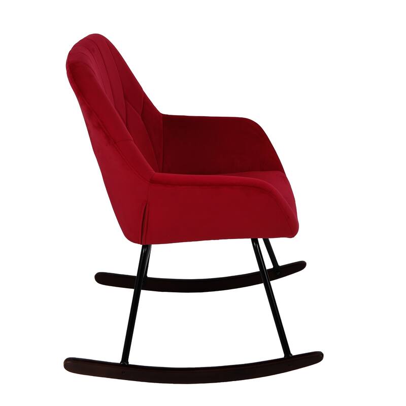 Upholstered Velvet Rocking Chair