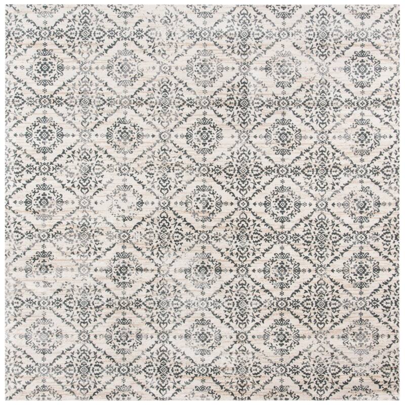 SAFAVIEH Isabella Candyce Traditional Rug - 6'7" Square - Cream/Grey