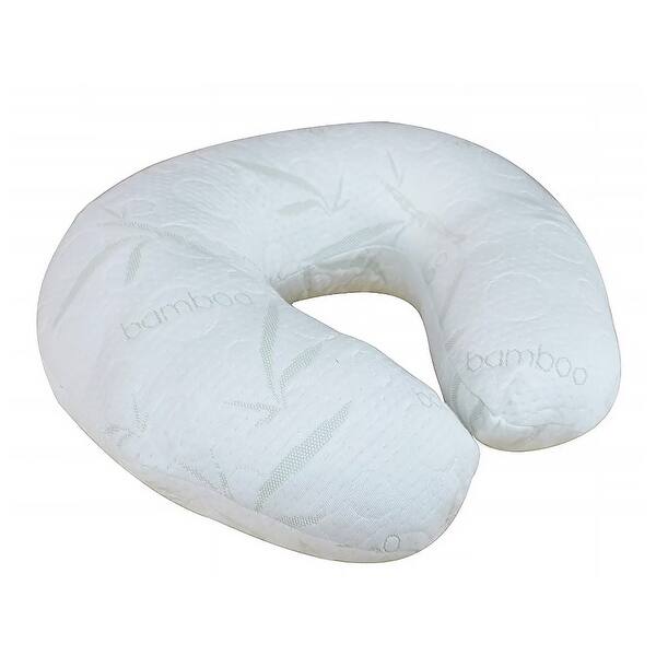 slide 2 of 5, Bamboo Soft Plush Comfortable Baby Breastfeeding Nursing Travel Pillow - White Single