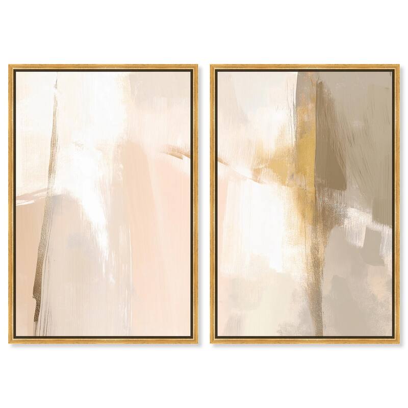Meditative Hues II Canvas Set of 2 by Art Remedy - 36" x 54" - Gold