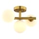 preview thumbnail 8 of 8, Graham 13-in W Gold Brass Contemporary Semi Flush Mount Ceiling Light Fixture White Frosted Globes