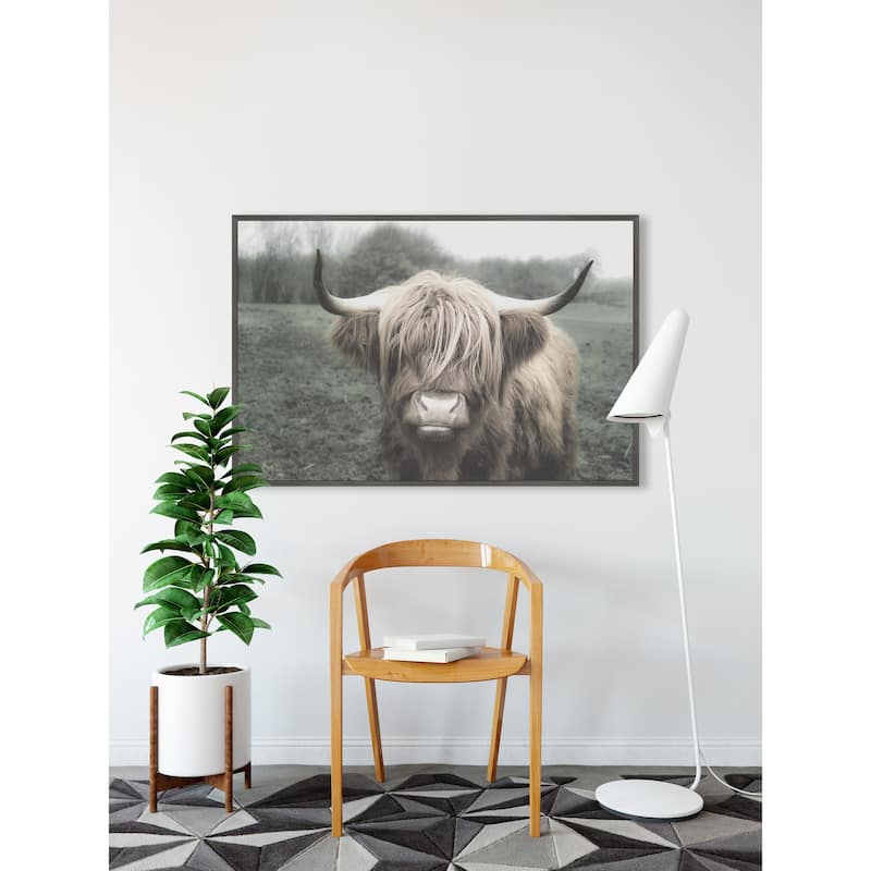 Shaggy Cattle Hair Floater Framed Print on Canvas