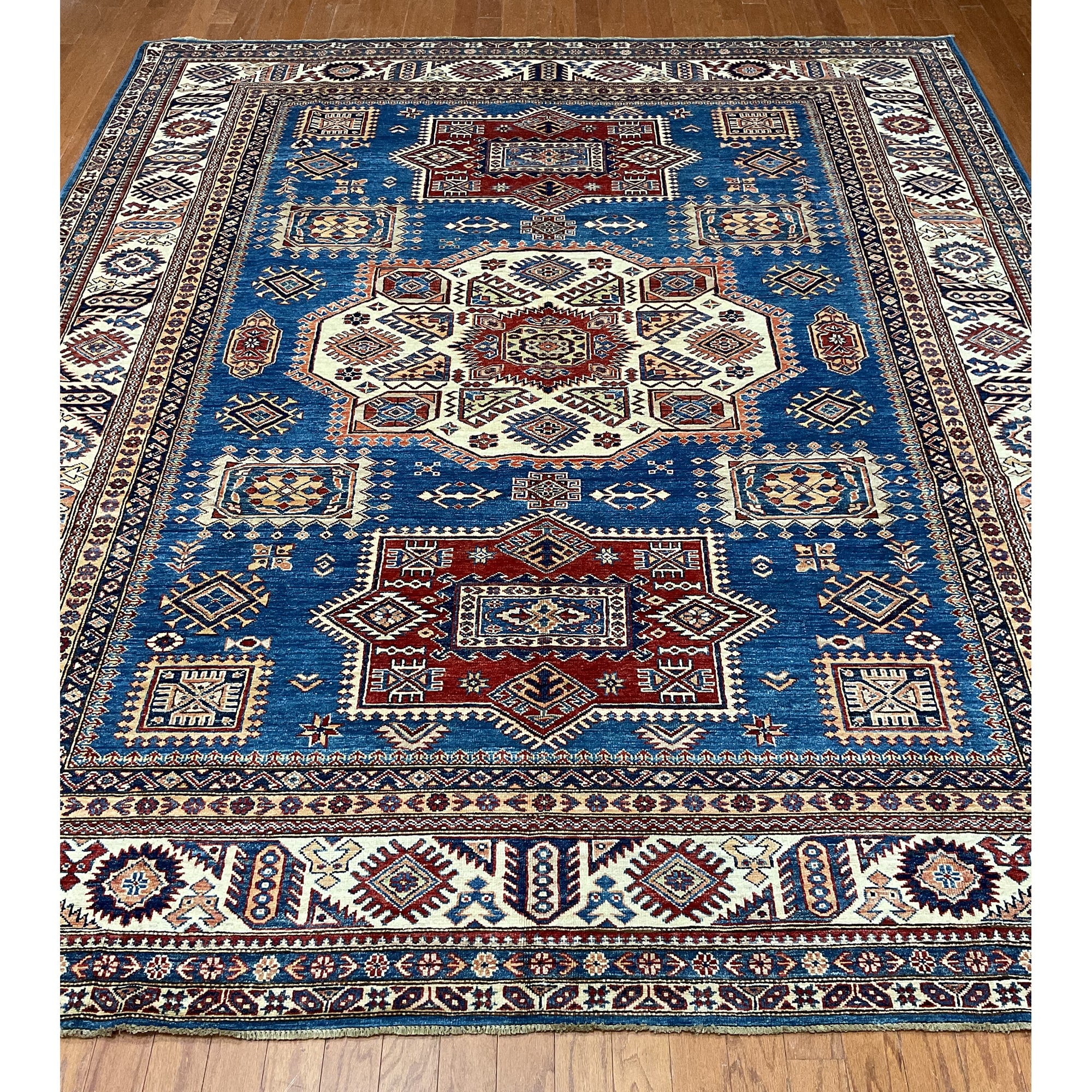 HERAT ORIENTAL Handmade Super Kazak Wool Rug - 8'1" x 9'7"