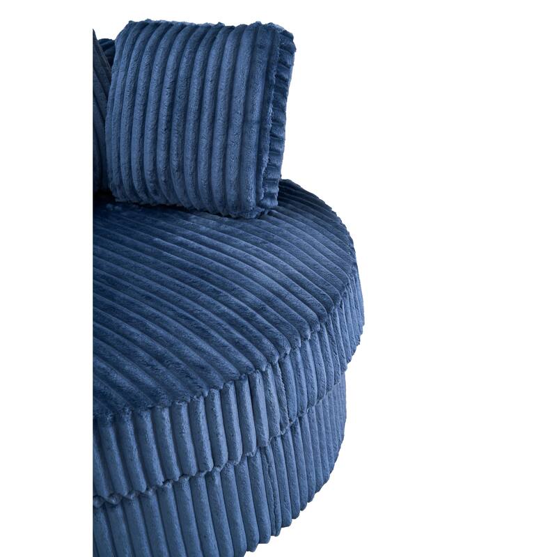 Corduroy Swivel Chair with 4 Pillows