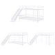 preview thumbnail 8 of 36, Unique Design Twin over Twin Size Metal Bunk Bed with Slide and Guardrails