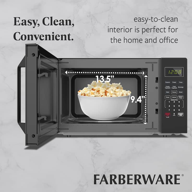 1.1 Cu. Ft. 1000-Watt Compact Microwave Oven, Black