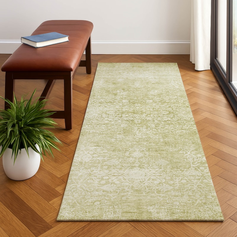 Premium Washable Super Soft Vintage Traditional Mayfield Rug - Wheat - 2'3" x 7'6"