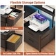 preview thumbnail 20 of 65, Reversible L Shaped Computer Desk with File Drawer & Monitor Stand & Power Outlet & LED Strip, Home Office Desk Corner Desk