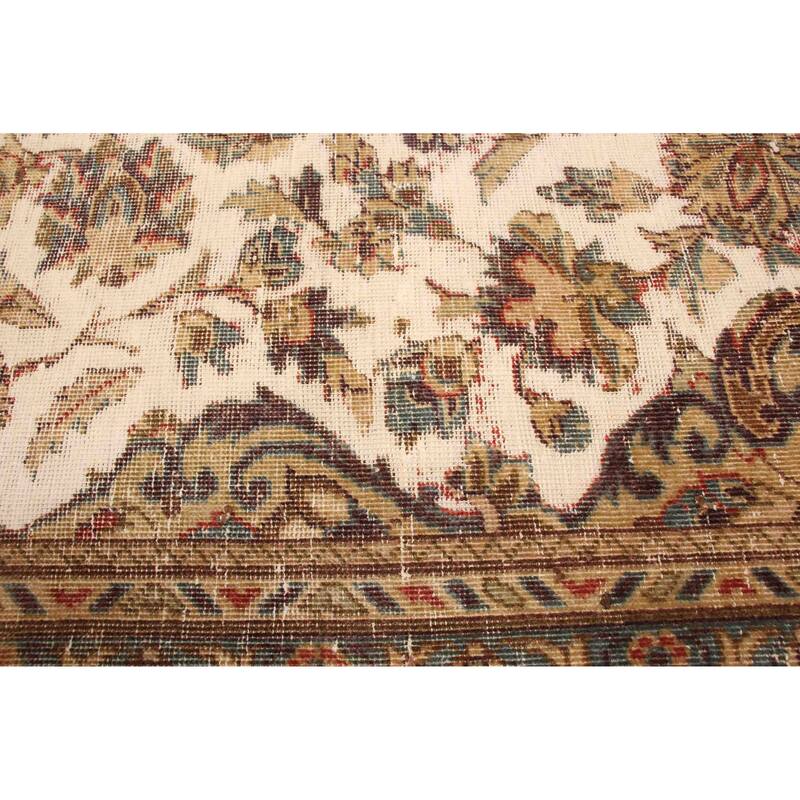 ECARPETGALLERY Hand-knotted Antalya Vintage Cream Wool Rug - 7'9 x 11'4
