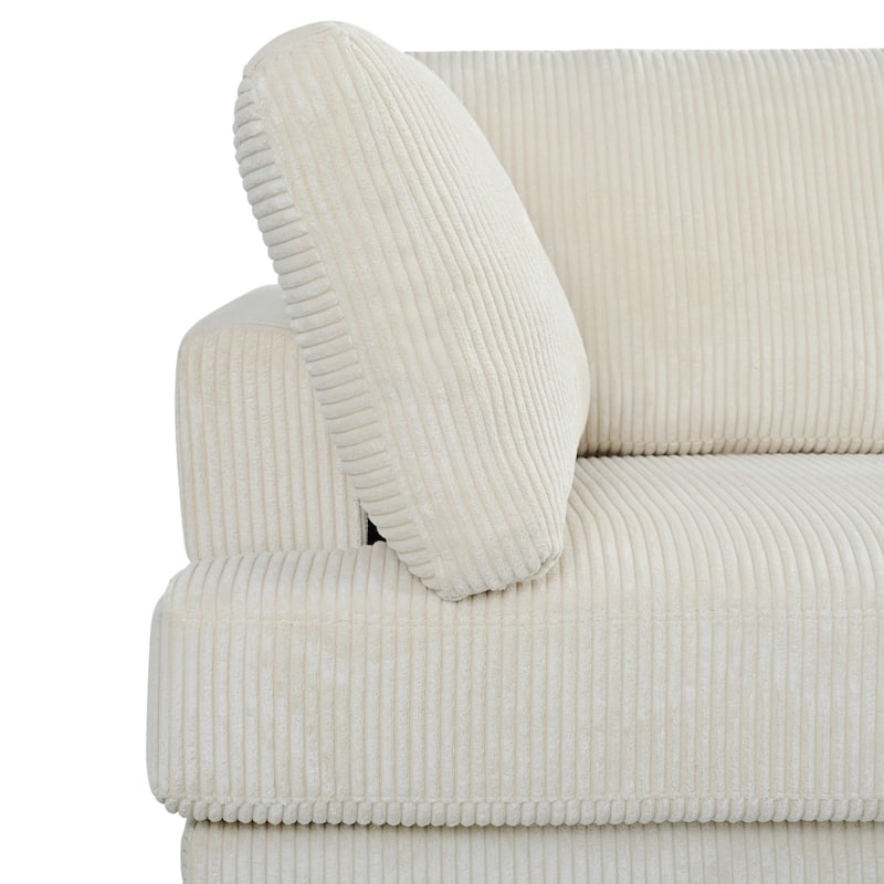 Corduroy Modular Sectional Sofa, L Shaped Corner Sectional Lounge Couches, wMovable Ottoman Sectional Sleeper Sofa Couch