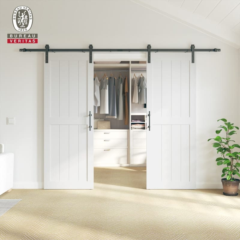 Sanding 30in./32in./36in./42in./48in.x 84in.MDF Barn Door With Sliding Hardware Kit ,Covered with Water-Proof PVC Surface