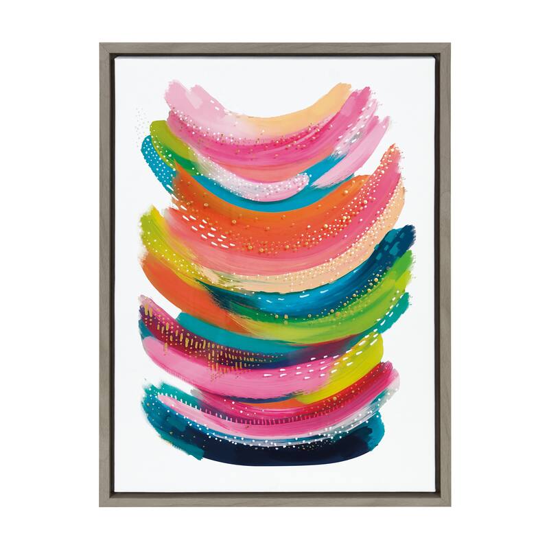 Kate and Laurel Sylvie Bright Abstract Framed Canvas By Jessi Raulet