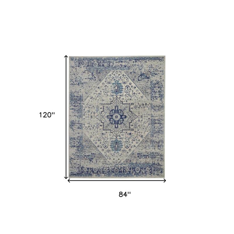HomeRootsFloral Medallion Transitional Rectangle Area Rug - 120' X '84' X '0.5