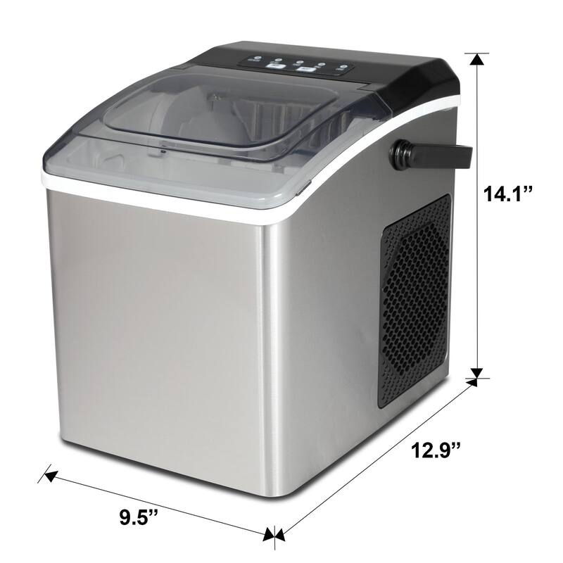 Koolatron Portable Countertop Ice Maker, 26Lbs/24Hrs, Stainless Steel