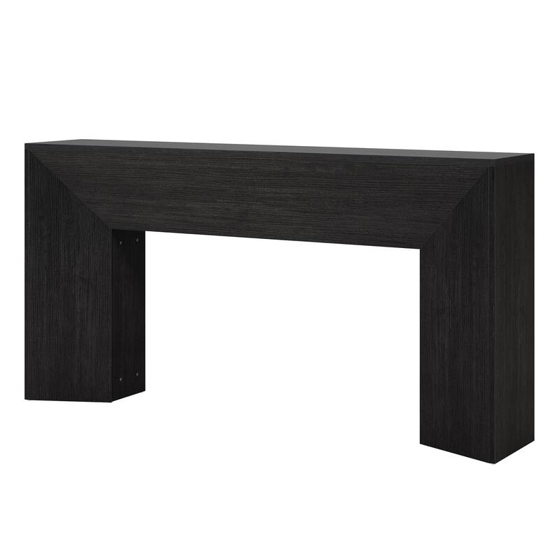 63" Modern Farmhouse Extra Long Console Table for Hallway and Living Room - Black