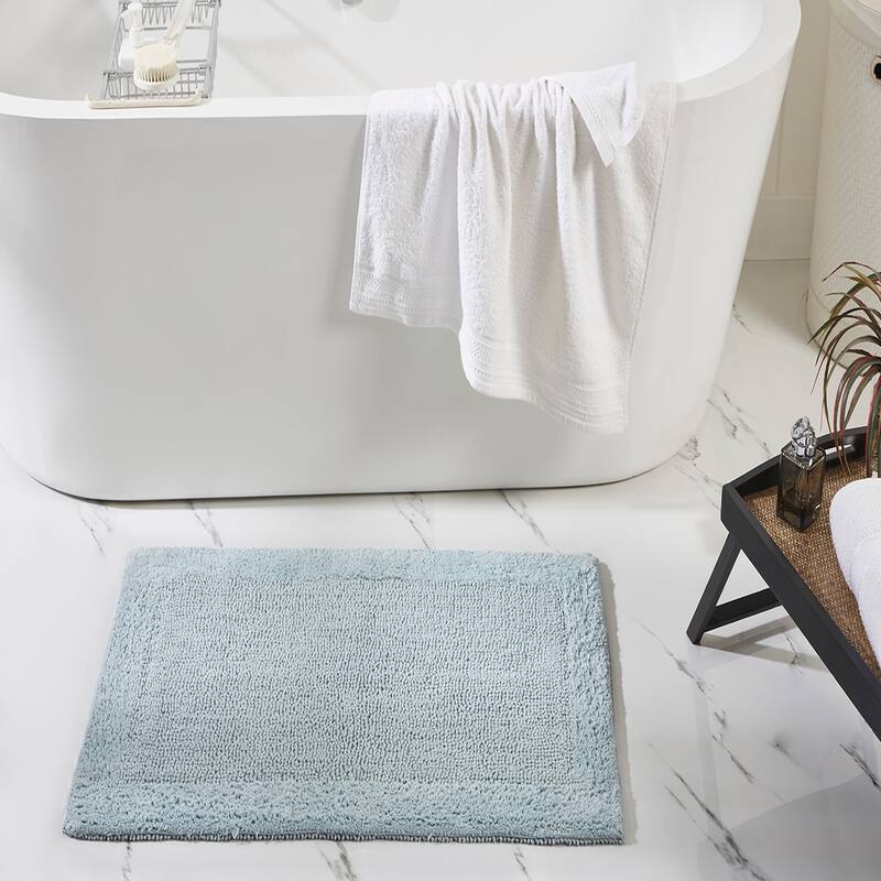 Better Trends Bath Rugs Set 100% Cotton Tufted Soft Water Absorbent Bathroom Rug for Shower, Sink Bath Mats Edge Collection