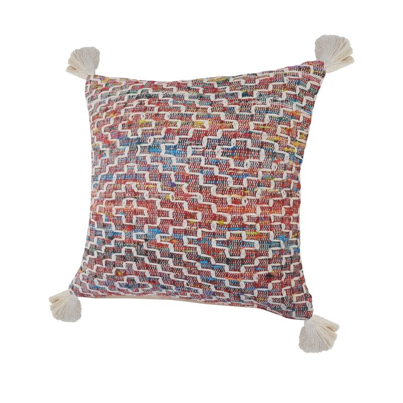 Sevita Dazzling Diamonds Chindi Throw Pillow with Tassels
