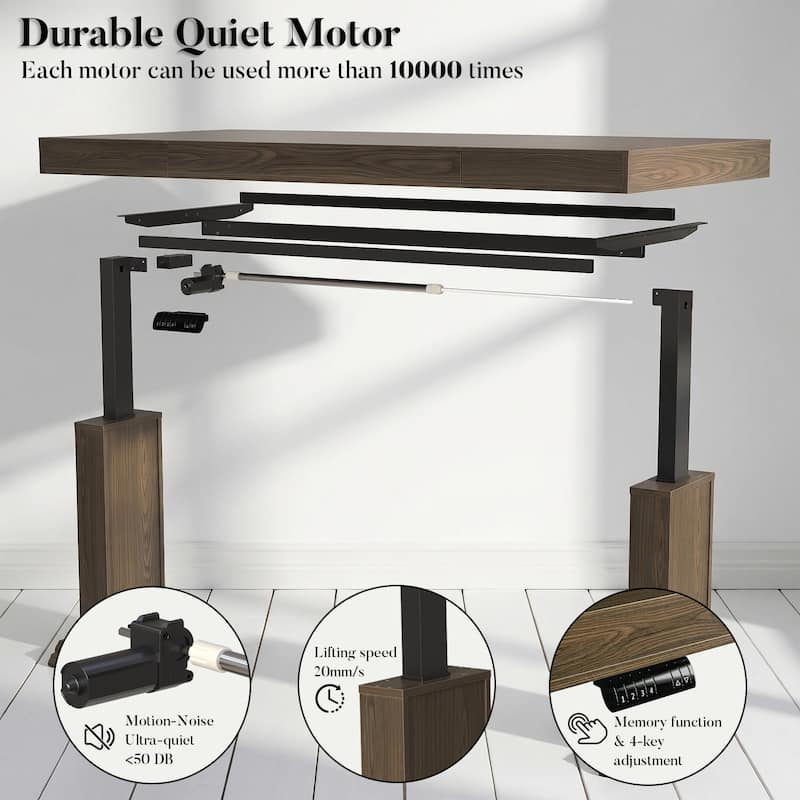 Electric Standing Desk with Memory Control, Adjustable Height Sit Stand Desk, Computer Desk, Home Office Workstation