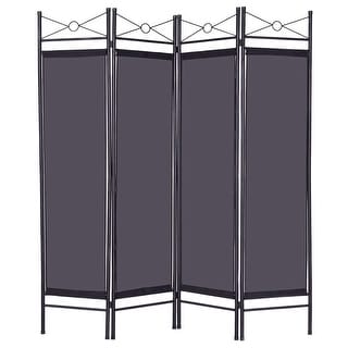 costway black 4 panel room divider privacy folding screen home office fabric metal frame - Decorative Screens costway black 4 panel room divider privacy folding screen home office fabric metal frame - Decorative Screens
