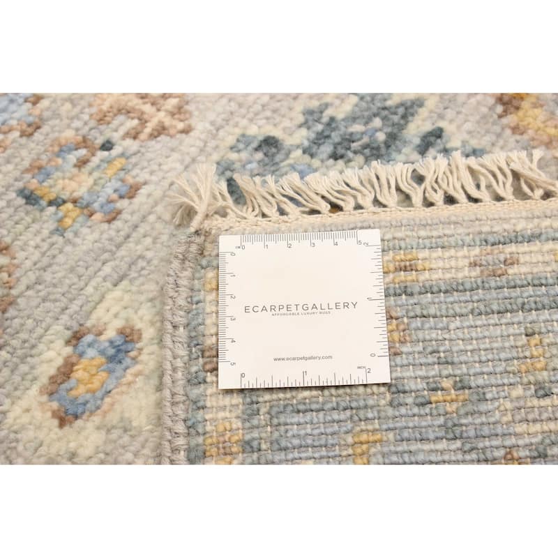 ECARPETGALLERY Hand-knotted Modern Oushak Grey Wool Rug - 2'9 x 8'0