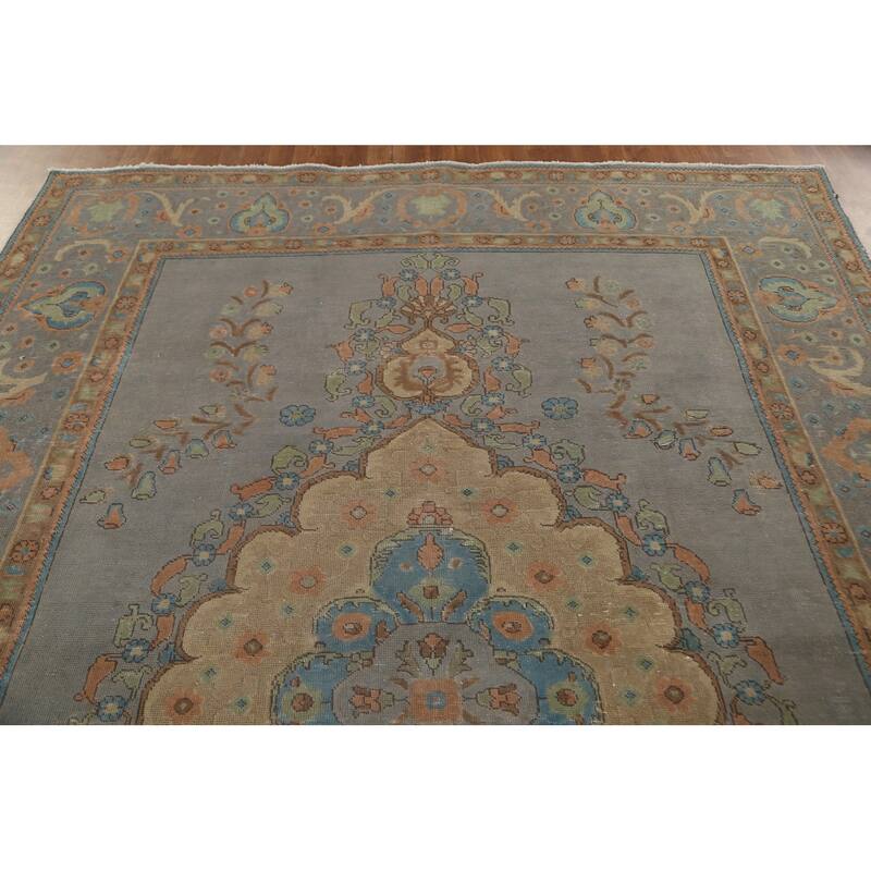 Over-Dyed Tabriz Persian Vintage Rug Hand-Knotted Wool Carpet - 8'3"x 11'5"
