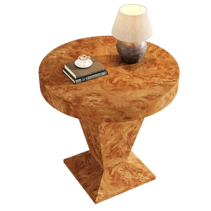 23.62" Round Pedestal Side Table, Living Room Bedroom Accent End Table