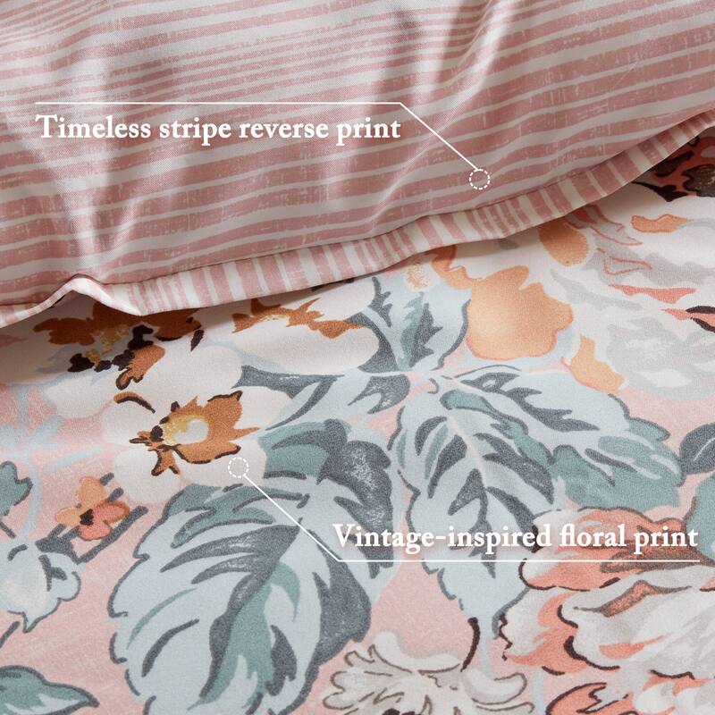 Madison Park Essentials Heather Vintage-inspired Collection floral print Comforter Set