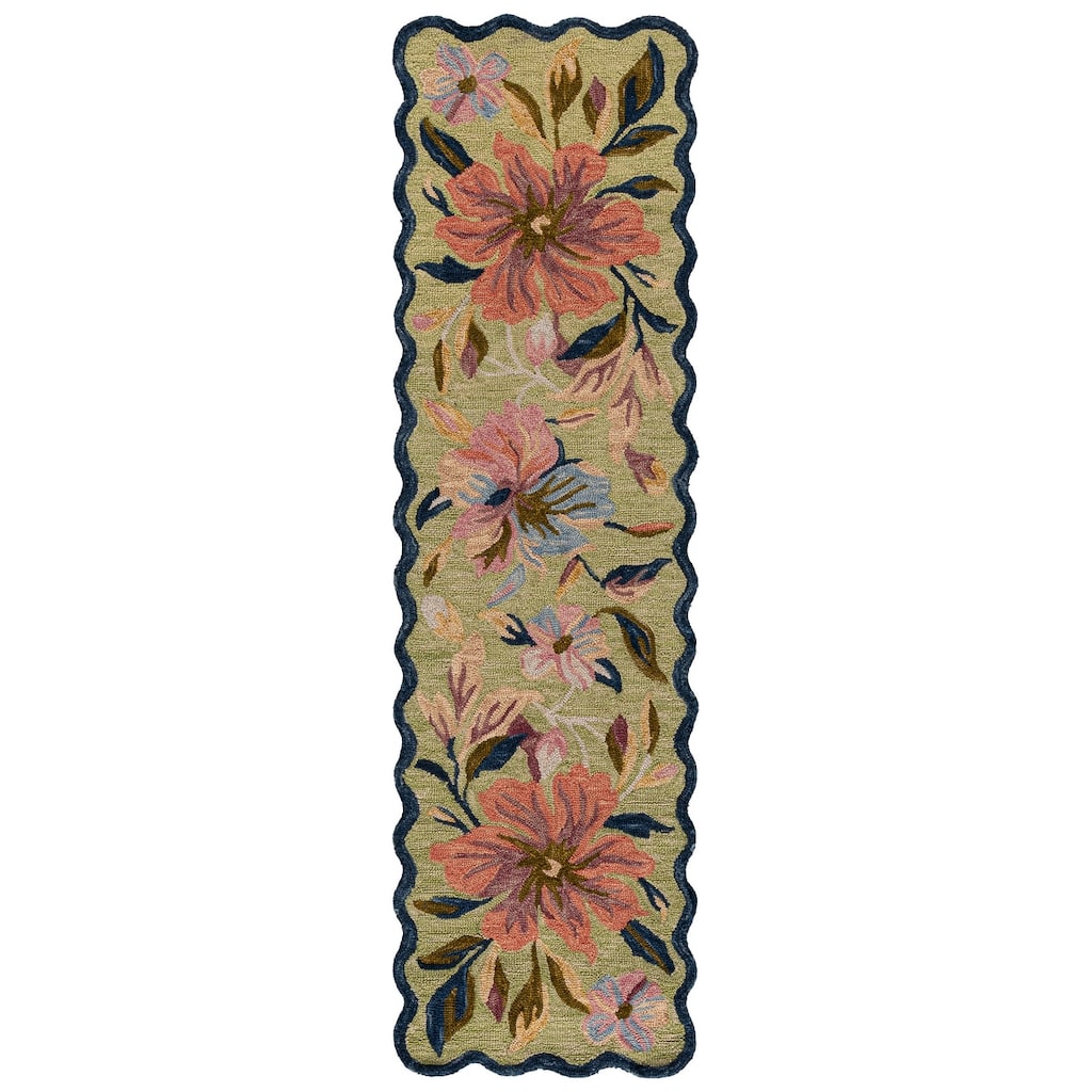 SAFAVIEH Handmade Jardin Floral Wool Rug - 2'3" x 8' Runner