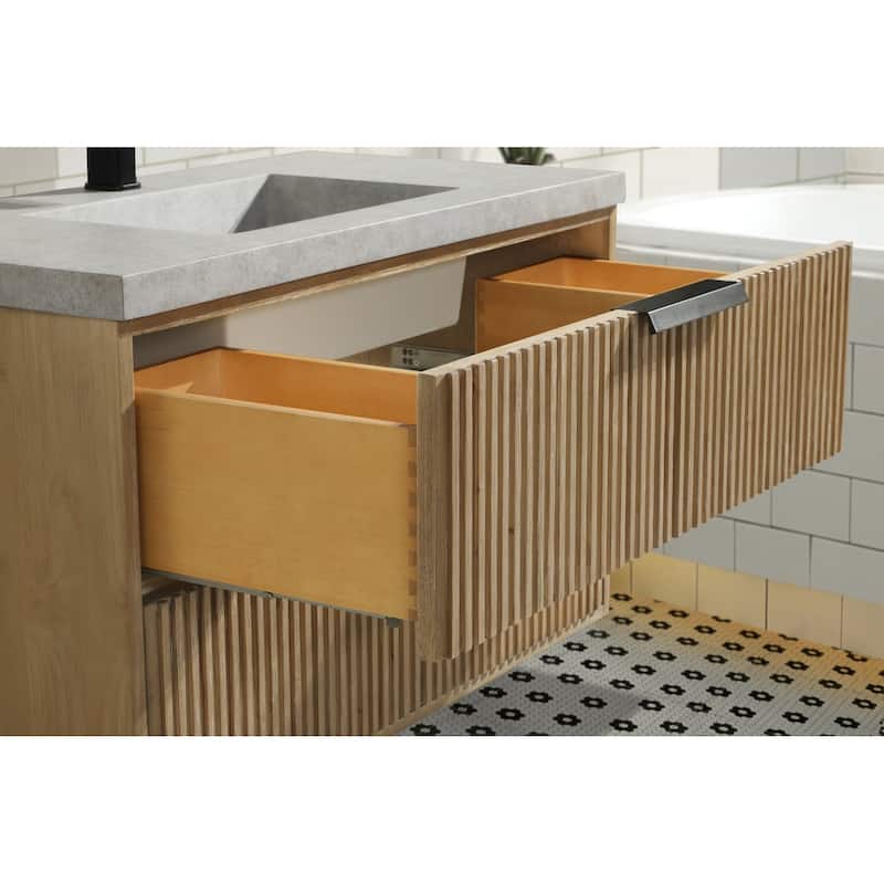 Ari Bath San Diego 36" Floating Bathroom Vanity Weathered Fir
