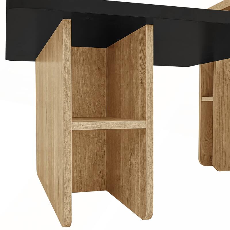 U-Can Set of 2 Nesting Coffee Tables with Durable Particle Board, Versatile and Stylish for Modern Living Rooms