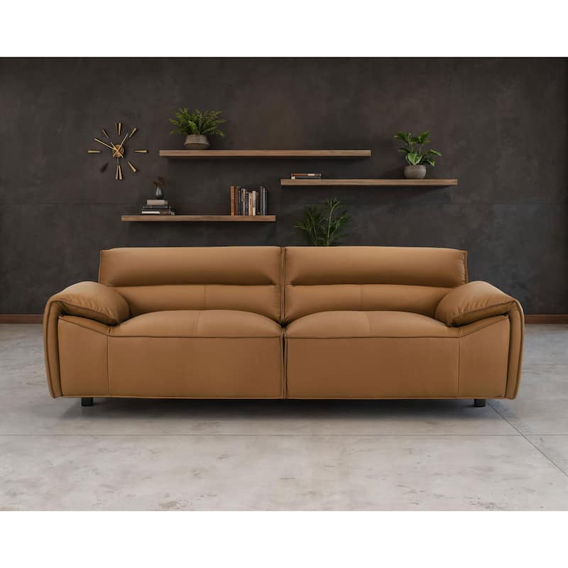 Buxton Top Grain Leather Upholstered Sofa - 91.25" x 37.5" x 29.5"
