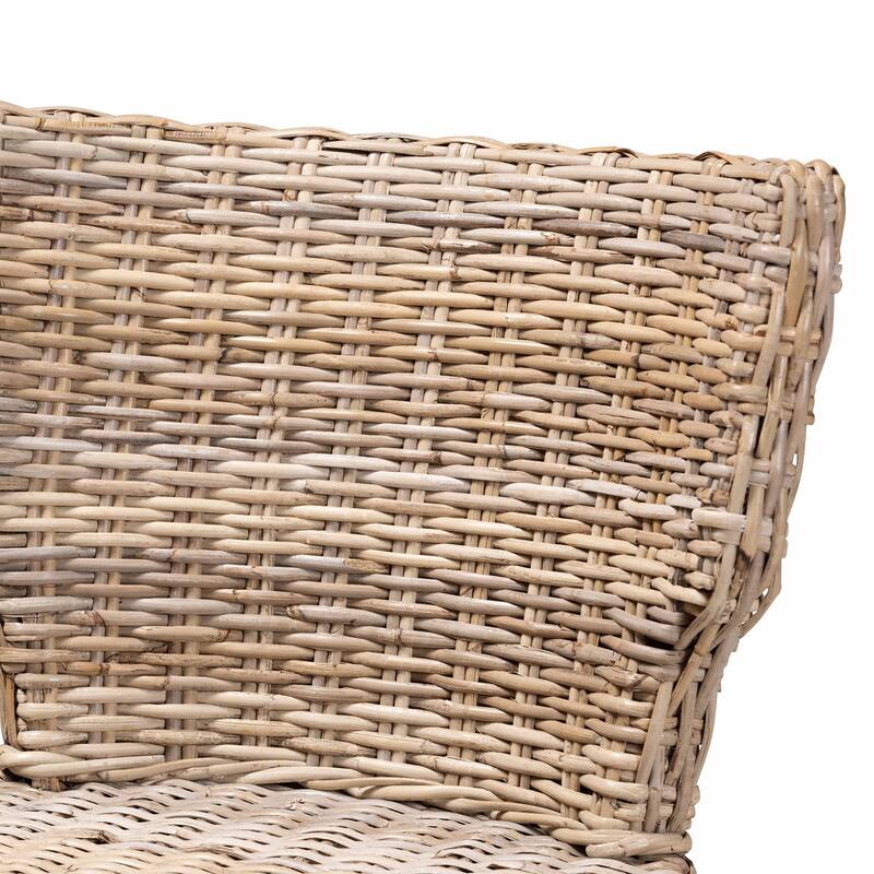 Enver Bohemian Natural Rattan &Mahogany Wood Dining Chair