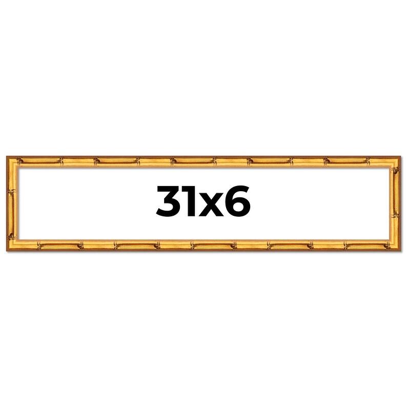 31x6 Frame Gold Bamboo Picture Frame Modern Photo Frame Includes UV Acrylic Shatter Guard Front Acid Free Foam Backing Board