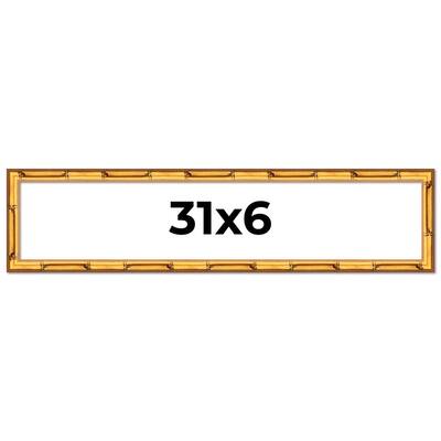 31x6 Frame Gold Bamboo Picture Frame Modern Photo Frame Includes UV Acrylic Shatter Guard Front Acid Free Foam Backing Board